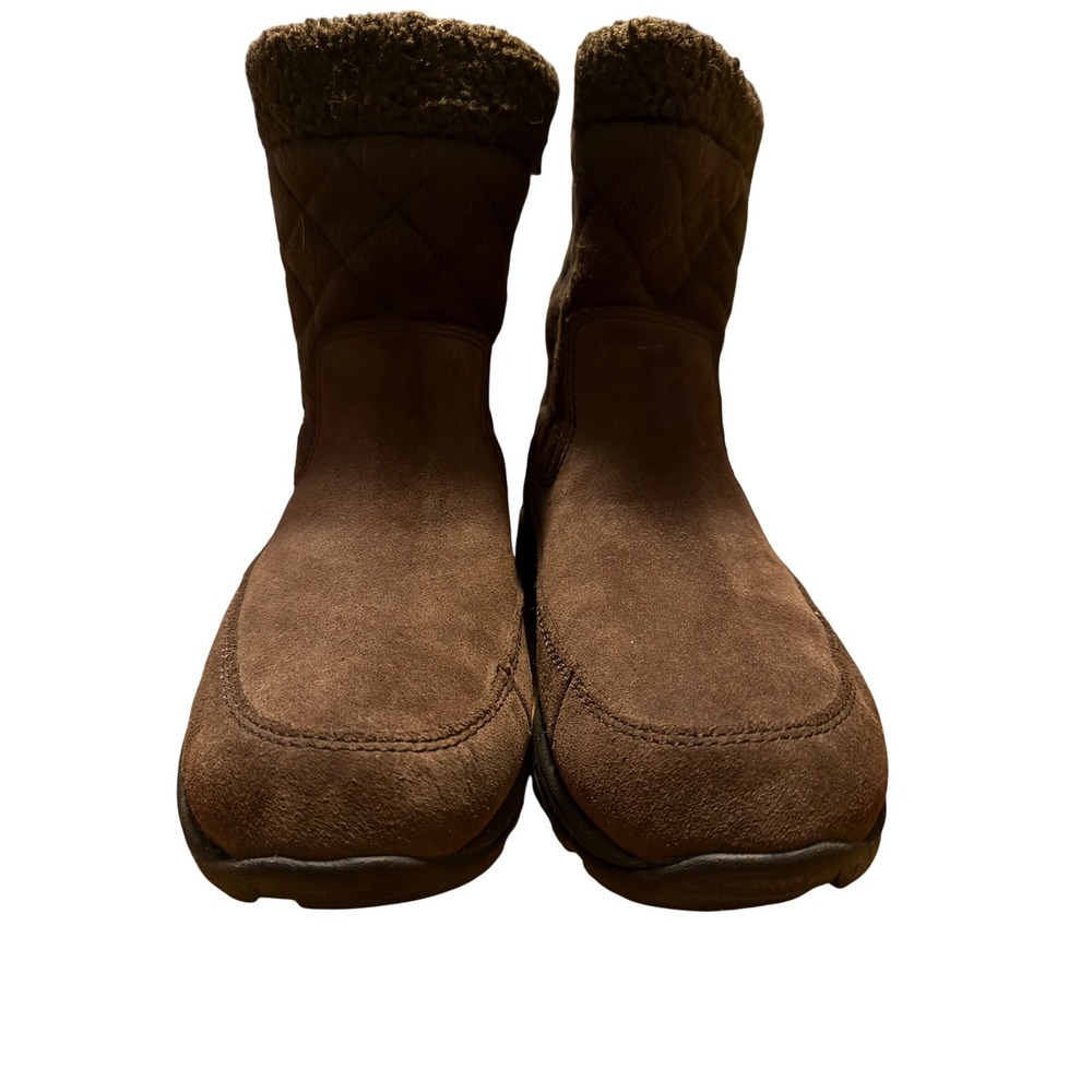 L.L. Bean Winter Boots Women 9.5 Brown Excellent Primaloft Quilted Suede Zip